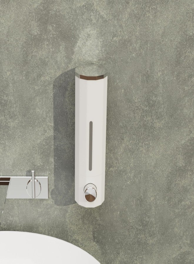 لينير موزع صابون سائل، شامبو، بلسم، غسول لليدين، جل، معقم، مثبت على الحائط، من مادة ABS (500 مل، عبوة من قطعة واحدة) (أبيض) - Image 5